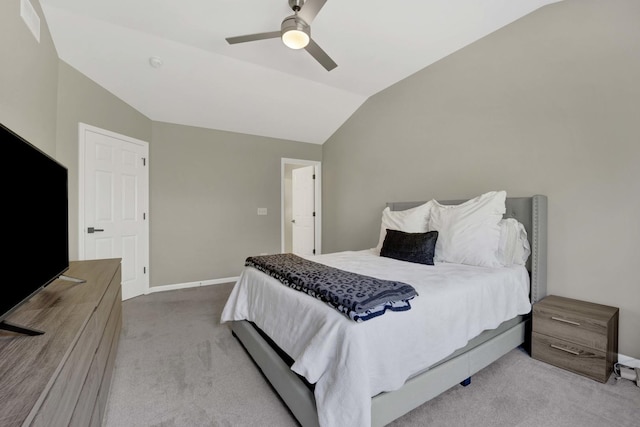 332 Buckingham Ct, Lombard, IL 60148 - carpeted bedroom featuring vaulted ceiling and a ceiling fan