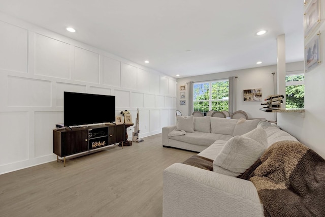 332 Buckingham Ct, Lombard, IL 60148 - living room with a decorative wall, light wood-style flooring, and recessed lighting