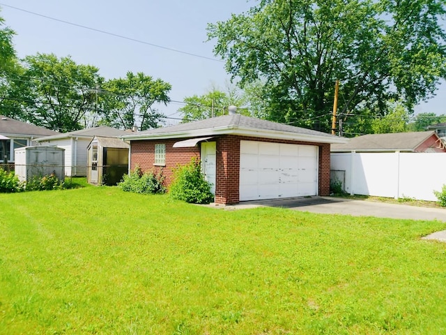 3923 153rd St, Midlothian, IL 60445 - view of front of house with brick siding, an outdoor structure, and a garage