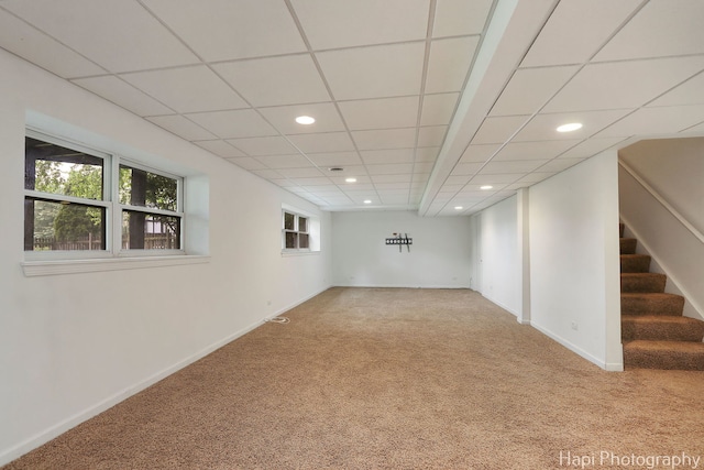 996 Highgate Ln, Grayslake, IL 60030 - below grade area featuring carpet flooring, recessed lighting, stairs, and plenty of natural light