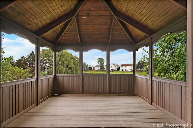 996 Highgate Ln, Grayslake, IL 60030 - wooden deck featuring a gazebo and a residential view