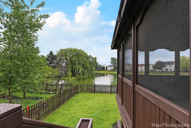 996 Highgate Ln, Grayslake, IL 60030 - fenced backyard featuring a water view