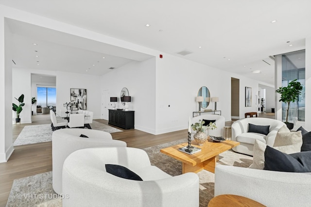 363 E Wacker Dr Unit 7501, Chicago, IL 60601 - living room with wood finished floors, recessed lighting, and baseboards