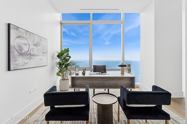 363 E Wacker Dr Unit 7501, Chicago, IL 60601 - home office featuring wood finished floors, baseboards, and floor to ceiling windows