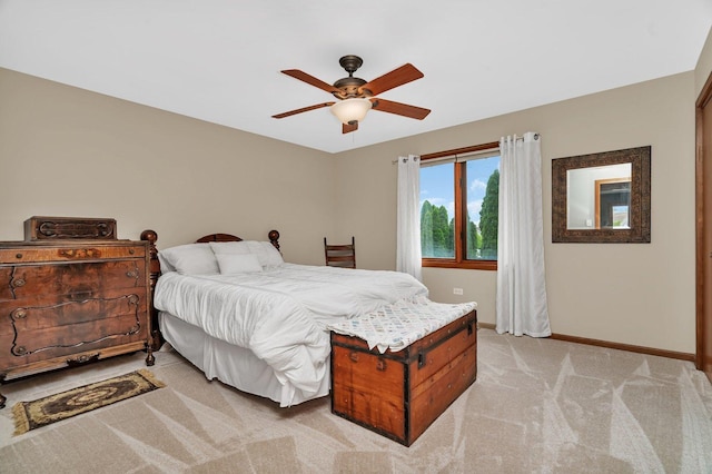 19415 Lisadell Dr, Tinley Park, IL 60487 - bedroom featuring light colored carpet, baseboards, and ceiling fan