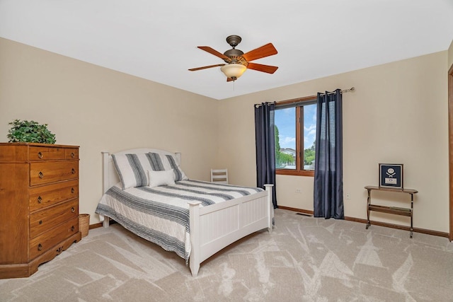 19415 Lisadell Dr, Tinley Park, IL 60487 - bedroom featuring baseboards, light carpet, and a ceiling fan