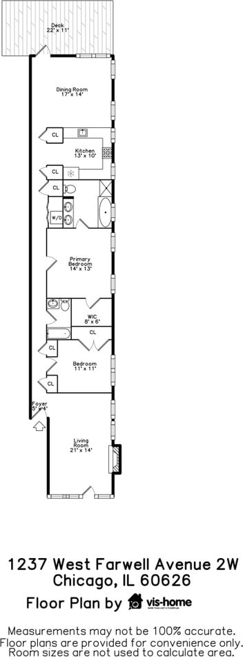1237 W Farwell Ave Unit 2W, Chicago, IL 60626 - floor plan / room layout