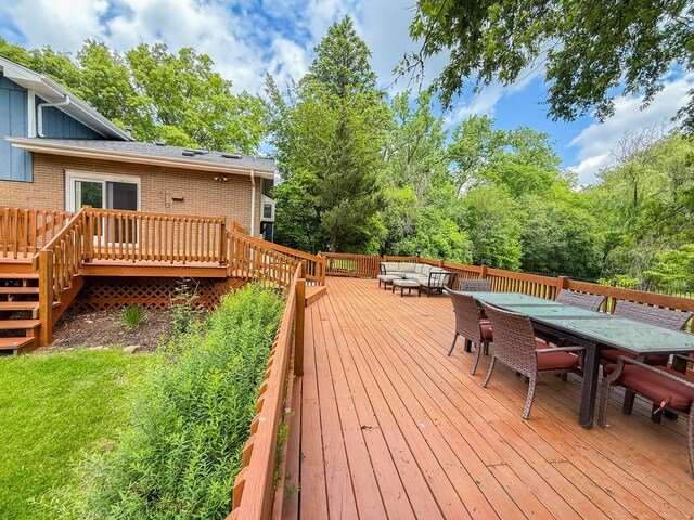 12533 S Iroquois Rd, Palos Park, IL 60464 - wooden terrace featuring outdoor lounge area and outdoor dining area