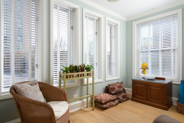 635 W Sheridan Rd Unit 3, Chicago, IL 60613 - living area with light wood-style flooring, ornamental molding, and baseboards