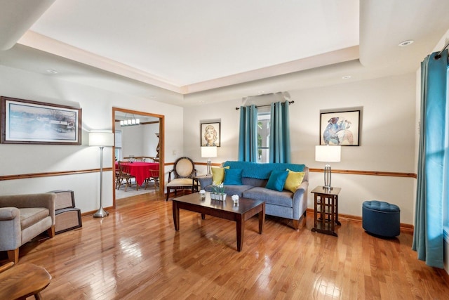 310 Westhaven Cir, Geneva, IL 60134 - living room with light wood-type flooring, a raised ceiling, baseboards, and recessed lighting