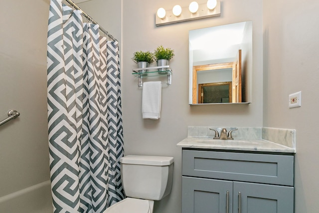36 Shore Dr, Schaumburg, IL 60193 - bathroom with vanity, toilet, and curtained shower