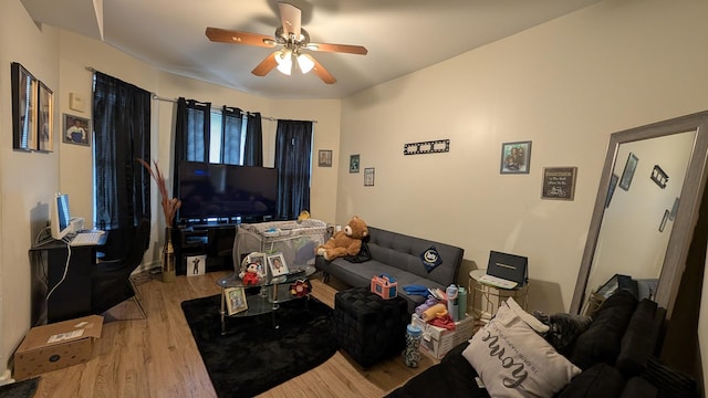 2160 S Millard Ave, Chicago, IL 60623 - living room featuring wood finished floors and ceiling fan