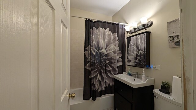 2160 S Millard Ave, Chicago, IL 60623 - bathroom with vanity, shower / bath combo with shower curtain, and toilet