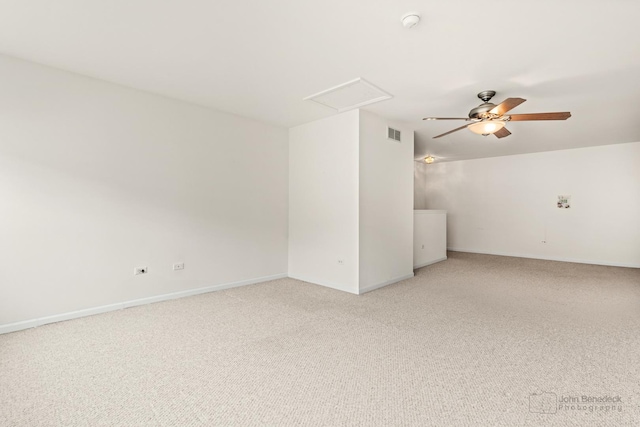 1553 Catalina Ln, Aurora, IL 60504 - unfurnished room featuring a ceiling fan, light colored carpet, baseboards, and a smoke detector