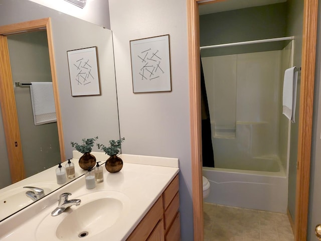 383 Prairie Knoll Dr, Poplar Grove, IL 61065 - bathroom with vanity, toilet, and shower / bathtub combination