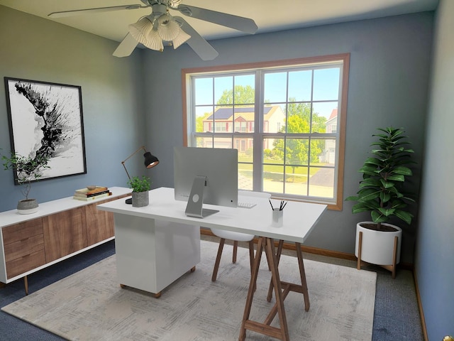 383 Prairie Knoll Dr, Poplar Grove, IL 61065 - office area featuring ceiling fan