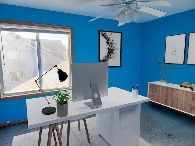 383 Prairie Knoll Dr, Poplar Grove, IL 61065 - office area featuring a ceiling fan