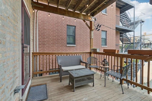 1626 S Morgan St Unit 2, Chicago, IL 60608 - wooden deck with stairway
