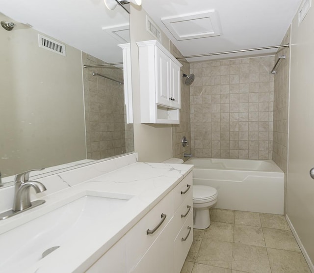 420 S Clinton St Unit 408A, Chicago, IL 60607 - full bathroom featuring vanity, tub / shower combination, toilet, and tile patterned floors