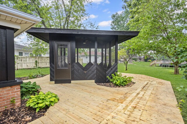 18908 E Louise Dr, Lansing, IL 60438 - wooden terrace featuring a sunroom