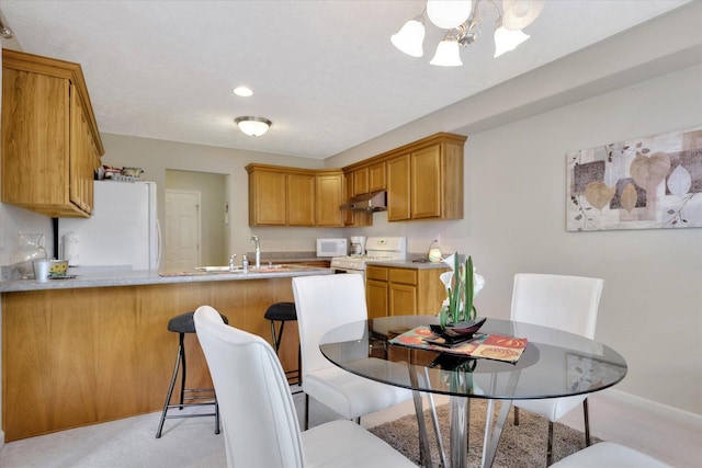 3911 Summer Sage Ct, Champaign, IL 61822 - dining room featuring light carpet and a chandelier