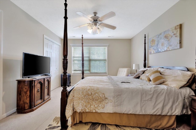 3911 Summer Sage Ct, Champaign, IL 61822 - bedroom featuring carpet flooring, ceiling fan, and a closet