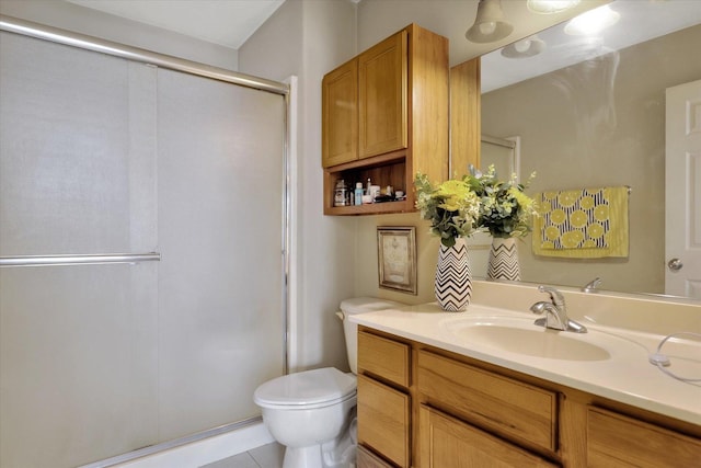 3911 Summer Sage Ct, Champaign, IL 61822 - bathroom with a stall shower, vanity, and tile patterned floors