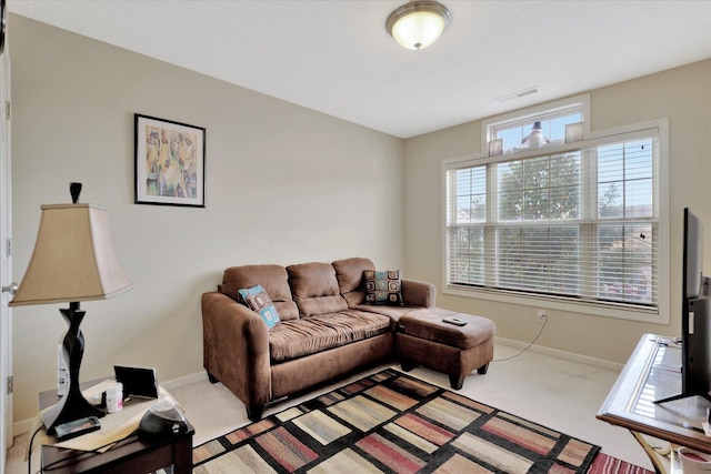 3911 Summer Sage Ct, Champaign, IL 61822 - living area featuring light carpet and baseboards