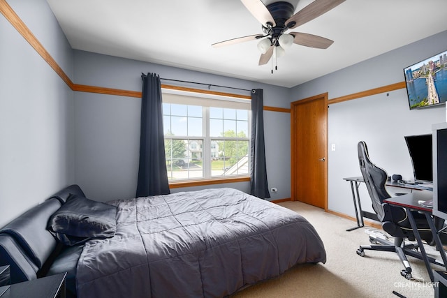 25411 W Juniper Ct, Plainfield, IL 60585 - carpeted bedroom featuring a desk and ceiling fan