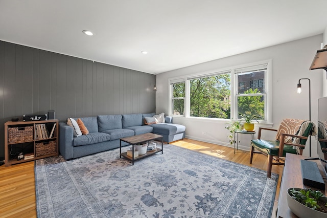 318 Custer Ave, Evanston, IL 60202 - living room featuring wood finished floors and recessed lighting
