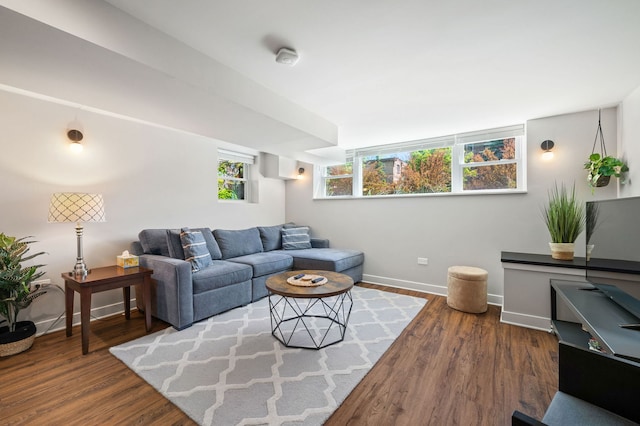 318 Custer Ave, Evanston, IL 60202 - living area featuring baseboards and wood finished floors