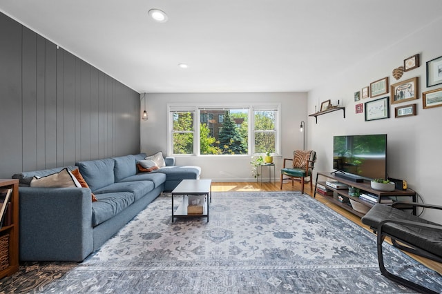 318 Custer Ave, Evanston, IL 60202 - living room with wood finished floors and recessed lighting