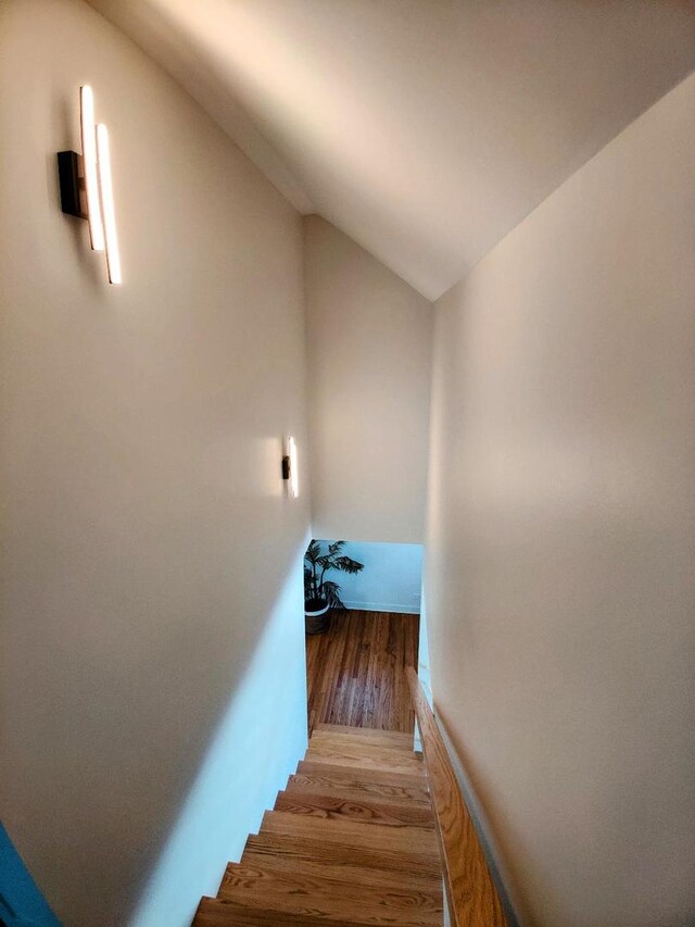 7726 N Harlem Ave, Niles, IL 60714 - stairs featuring wood finished floors and vaulted ceiling