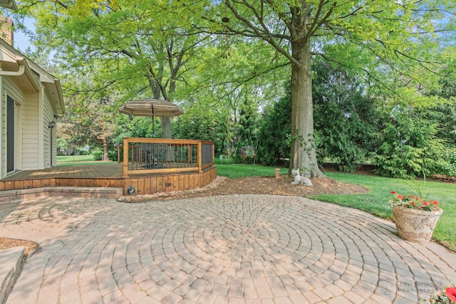 1514 Triple Crown Ct, Saint Charles, IL 60174 - view of patio / terrace with a wooden deck and view of scattered trees