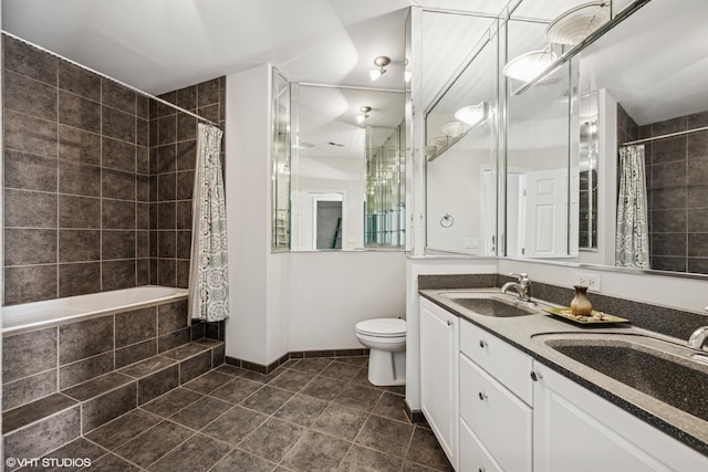 1 Renaissance Pl Unit 4Ph, Palatine, IL 60067 - full bath featuring tile patterned floors, double vanity, and tiled shower / bath combo