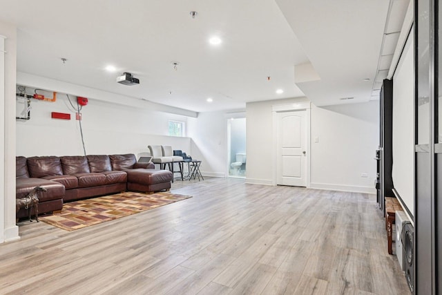 93 Liberty St, West Dundee, IL 60118 - living room featuring light wood finished floors and recessed lighting