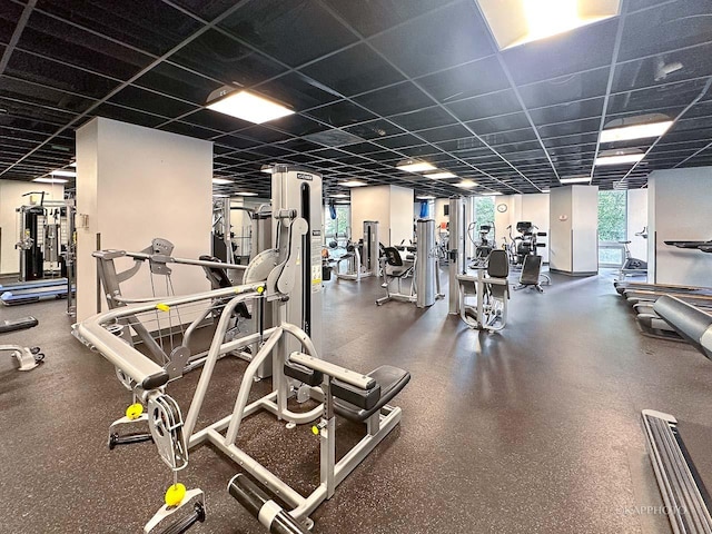 222 N Columbus Dr Unit 2808, Chicago, IL 60601 - workout area with a paneled ceiling