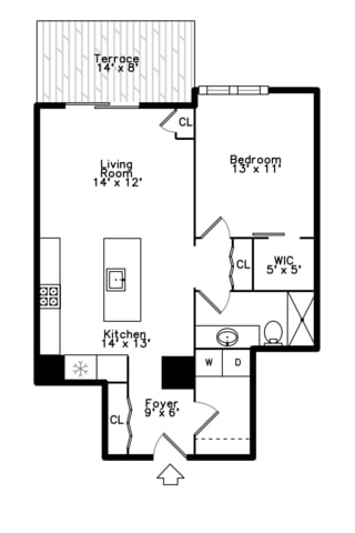 1640 Maple Ave Unit 505, Evanston, IL 60201 - home floor plan