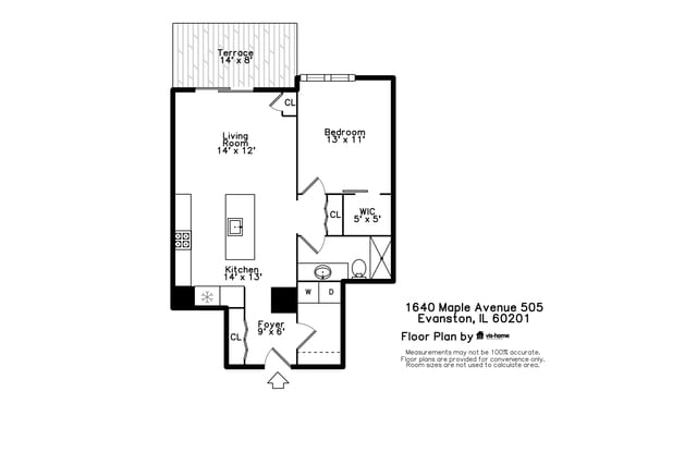 1640 Maple Ave Unit 505, Evanston, IL 60201 - room layout