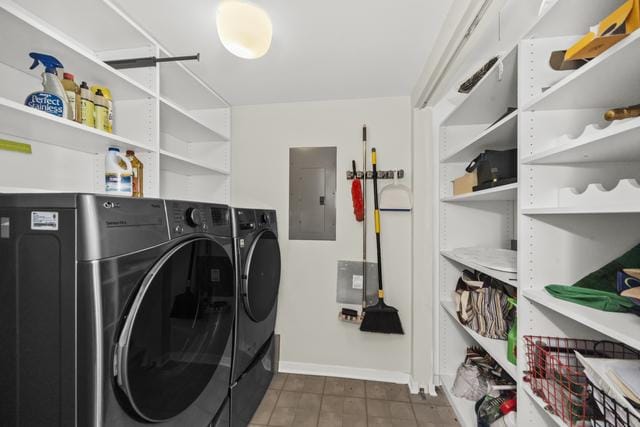 1640 Maple Ave Unit 505, Evanston, IL 60201 - laundry area with electric panel, independent washer and dryer, and baseboards