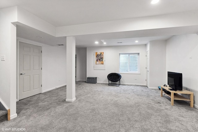 14 E Moseley Rd, Palatine, IL 60074 - below grade area with carpet flooring, recessed lighting, and baseboards