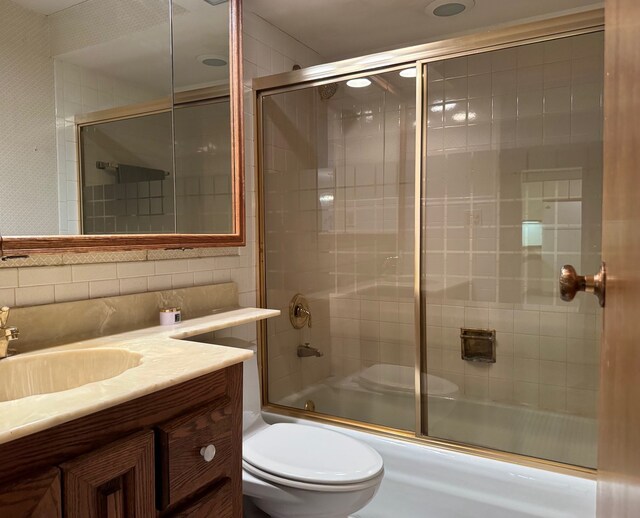 477 Graceland Ave Unit 2F, Des Plaines, IL 60016 - full bath with shower / bath combination with glass door, toilet, and vanity