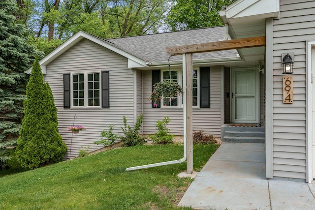 694 Lake Summerset Rd, Davis, IL 61019 - entrance to property featuring roof with shingles and a lawn