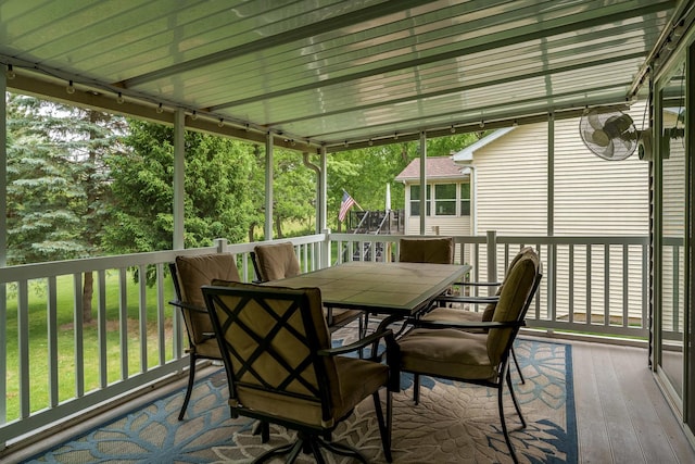 694 Lake Summerset Rd, Davis, IL 61019 - sunroom with outdoor dining space