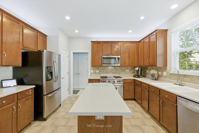 16347 W Cagwin Dr, Lockport, IL 60441 - kitchen featuring appliances with stainless steel finishes, backsplash, plenty of natural light, and recessed lighting