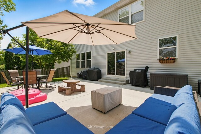 16347 W Cagwin Dr, Lockport, IL 60441 - view of patio / terrace with outdoor lounge area, outdoor dining space, and grilling area