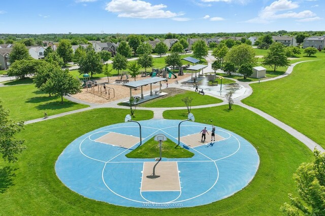 16347 W Cagwin Dr, Lockport, IL 60441 - view of basketball court featuring a yard and a residential view