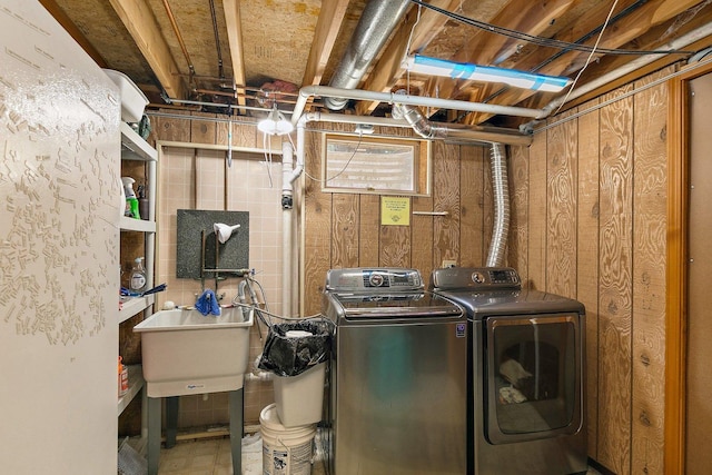 laundry room featuring washing machine and dryer
