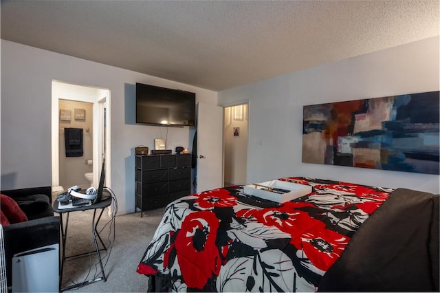 3142 Monterey Dr, Flossmoor, IL 60422 - bedroom featuring carpet floors, a textured ceiling, and connected bathroom