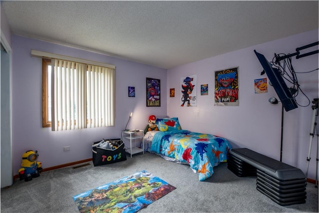 3142 Monterey Dr, Flossmoor, IL 60422 - bedroom featuring carpet floors, a textured ceiling, and baseboards